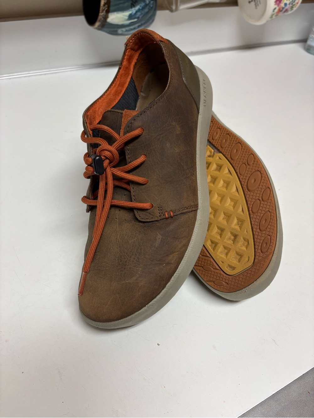 Merrell Freewheel Lace men’s  Size 8.5 Tan Brown Leather Low Sneaker Shoes J0377